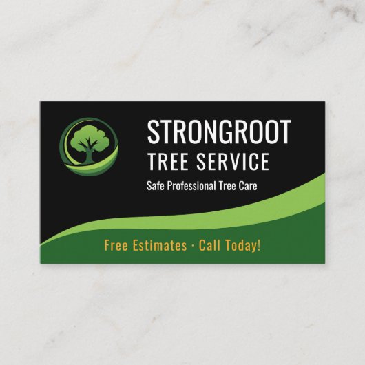 Carte De Visite Tree Service Arborist QR Code Professional (Devant)