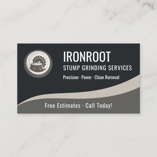 Carte De Visite Tree Stump Grinding QR Code Professional (Devant)