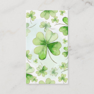 Carte De Visite Trèfle à quatre feuilles aquarelle chanceux Maman