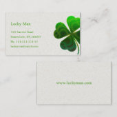 Carte De Visite Trèfle chanceux | floral (Devant / Derrière)