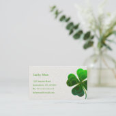 Carte De Visite Trèfle chanceux | floral (Debout devant)