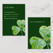 Carte De Visite Trèfle chanceux | floral (Devant / Derrière)