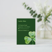 Carte De Visite Trèfle chanceux | floral (Debout devant)