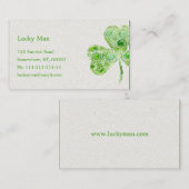 Carte De Visite Trèfle chanceux | floral (Devant / Derrière)