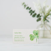 Carte De Visite Trèfle chanceux | floral (Debout devant)