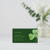 Carte De Visite Trèfle chanceux | floral (Debout devant)