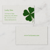 Carte De Visite Trèfle chanceux | floral (Devant / Derrière)