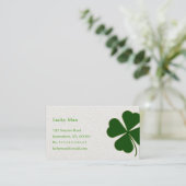 Carte De Visite Trèfle chanceux | floral (Debout devant)