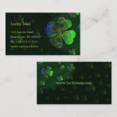 Carte De Visite Trèfle chanceux | floral (Devant / Derrière)