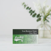 Carte De Visite Trèfle chanceux, vert/du blanc 4 feuille (Debout devant)