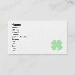 Carte De Visite trèfle vert clair shamrock.png de 4 feuilles