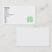 Carte De Visite trèfle vert clair shamrock.png de 4 feuilles (Devant / Derrière)
