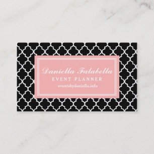 Carte De Visite Trellis marocain noir chic personnalisé