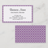 Carte De Visite Trellis pourpre, Quatrefoil, Trellis marocain (Devant / Derrière)