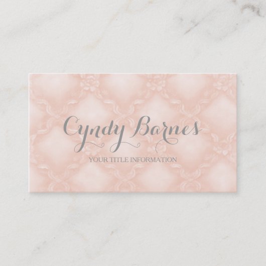 Carte De Visite Trellis Rose doux en Pêche (Devant)