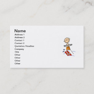 Carte De Visite Tremplin de ski nautique personnage bâton