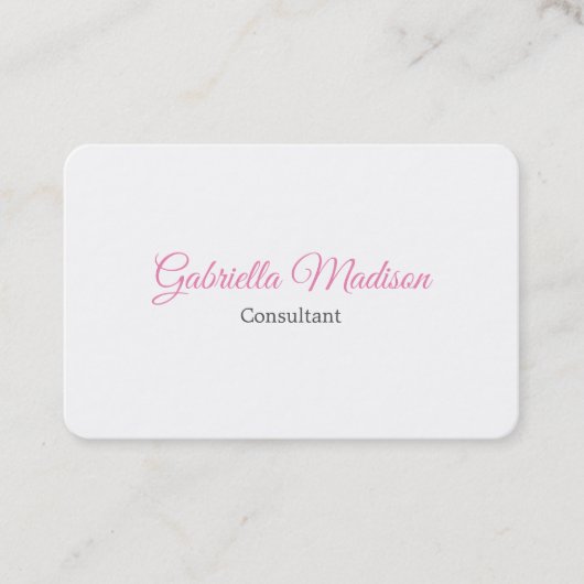 Carte De Visite Trend Blanc Créatif Plaine Unique Style Feminine (Devant)