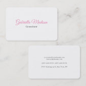 Carte De Visite Trend Blanc Créatif Plaine Unique Style Feminine (Devant / Derrière)