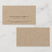 Carte De Visite Trending Design élégant moderne Kraft Luxe (Devant / Derrière)