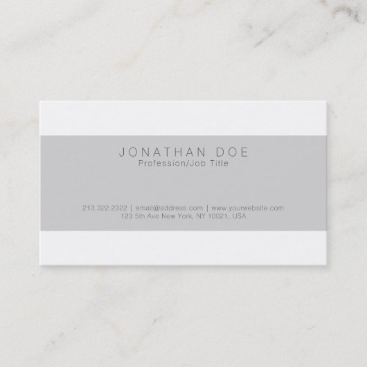 Carte De Visite Trending Design Professionnel Moderne Gris Blanc (Devant)