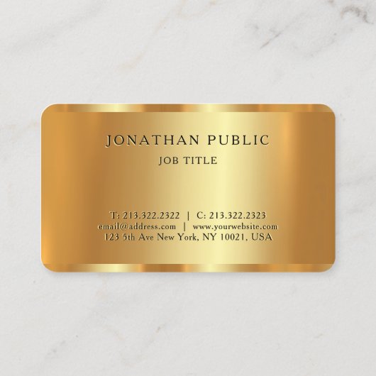 Carte De Visite Trending Glamor Gold Modèle Luxurious Architect (Dos)
