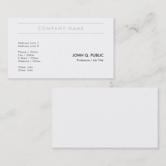 Carte De Visite Trending Modern Creative Simple Plain Company (Devant / Derrière)