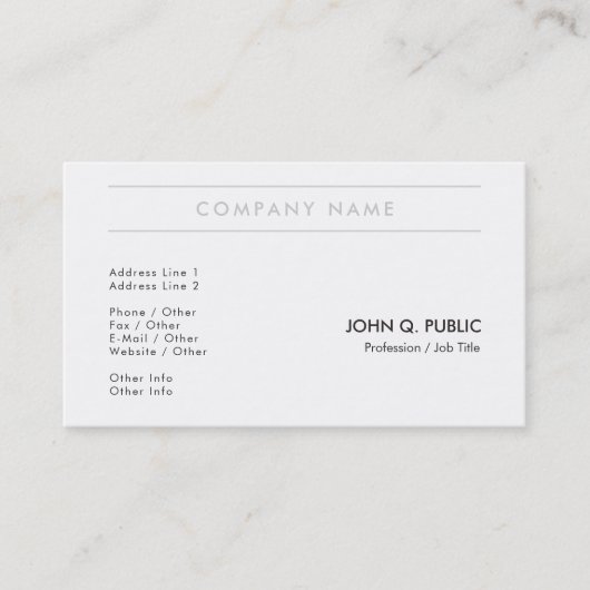 Carte De Visite Trending Modern Creative Simple Plain Company (Devant)