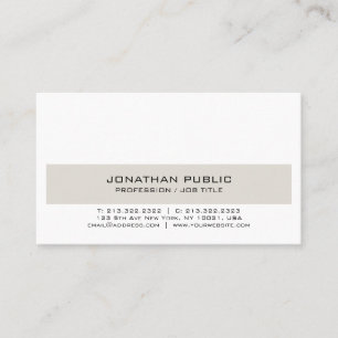 Carte De Visite Trending Modern Elegant Beige Blanc Propre Chic