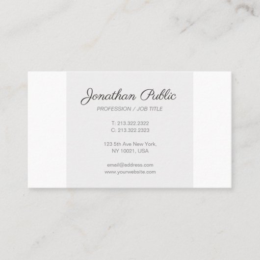 Carte De Visite Trending Modern Simple Chic Plain Professional (Devant)