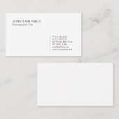Carte De Visite Trending Moderne Design Design Blanc Simple Simple (Devant / Derrière)