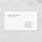 Carte De Visite Trending Moderne Design Design Blanc Simple Simple (Devant)