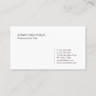 Carte De Visite Trending Moderne Design Design Blanc Simple Simple