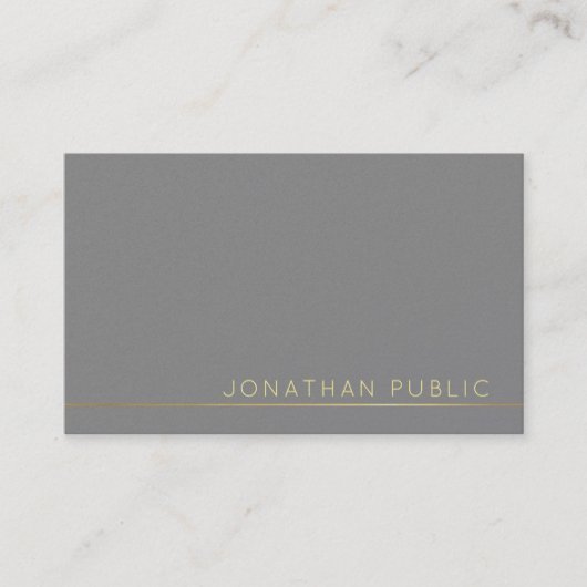 Carte De Visite Trending Moderne Elegant Grey Pearl Finish Luxe (Devant)