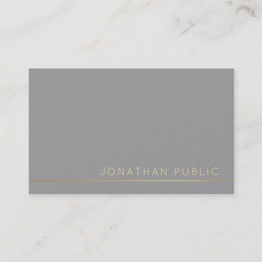 Carte De Visite Trending Moderne Elegant Grey Pearl Finish Luxe (Devant)