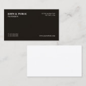 Carte De Visite Trending Moderne Professionnel Noir Blanc Sleek (Devant / Derrière)