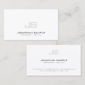 Carte De Visite Trending Moderne Propre Élégant Monogramme Plaine (Devant / Derrière)