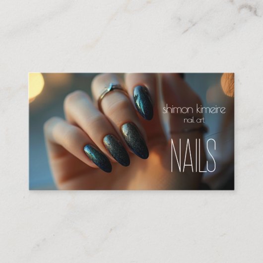 Carte De Visite Trending Nail Art Grunge Magnétique (Devant)