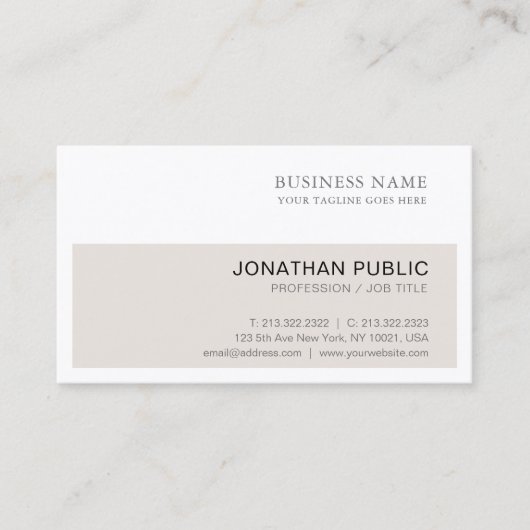 Carte De Visite Trending Professional Moderne Simple Luxe Élégant (Devant)