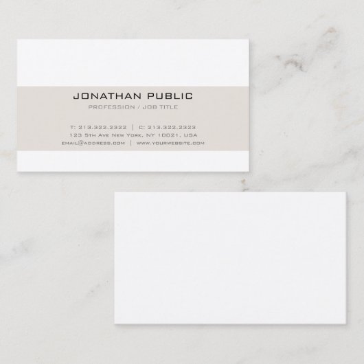 Carte De Visite Trending Professional Simple Creative Modern Plain (Devant / Derrière)