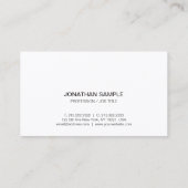 Carte De Visite Trending Professionnel Sophistiqué Simple Plain (Dos)