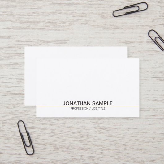 Carte De Visite Trending Professionnel Sophistiqué Simple Plain (Devant/Arrière en situation)