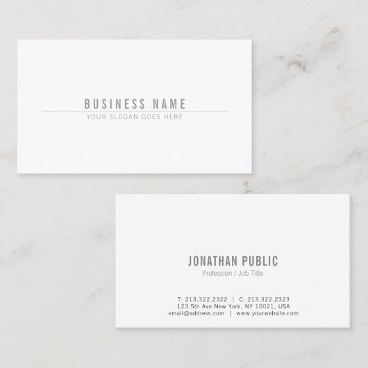 Carte De Visite Trending Simple Moderne Plain Professional (Devant / Derrière)