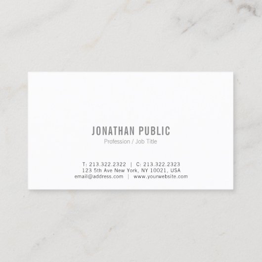 Carte De Visite Trending Simple Moderne Plain Professional (Dos)