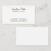 Carte De Visite Trending Simple Plain Élégant Design Blanc Moderne (Devant / Derrière)