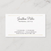 Carte De Visite Trending Simple Plain Élégant Design Blanc Moderne (Devant)