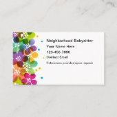 Carte De Visite Trendy Babysitter Business Cards New (Devant)