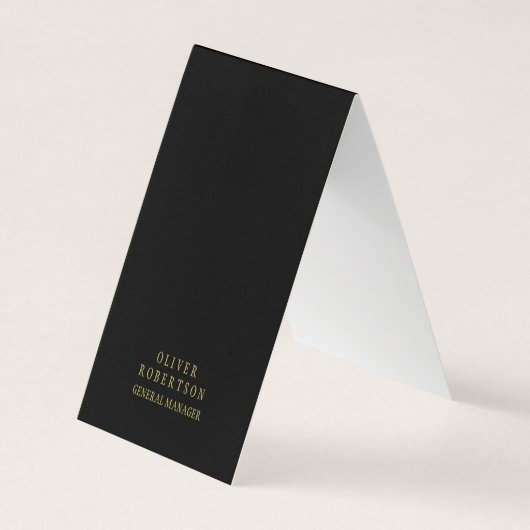 Carte De Visite Trendy Black Gold Creative Unique Simple Plain (Devant)