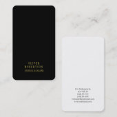 Carte De Visite Trendy Black Gold Creative Unique Simple Plain (Devant / Derrière)