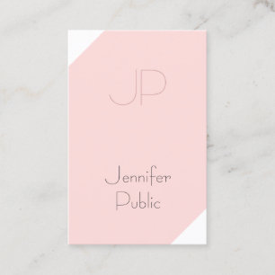 Carte De Visite Trendy Blush Rose Créatif Monogramme Propre Luxe