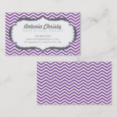 Carte De Visite TRENDY chevron moderne motif violet violet gris vi (Devant / Derrière)